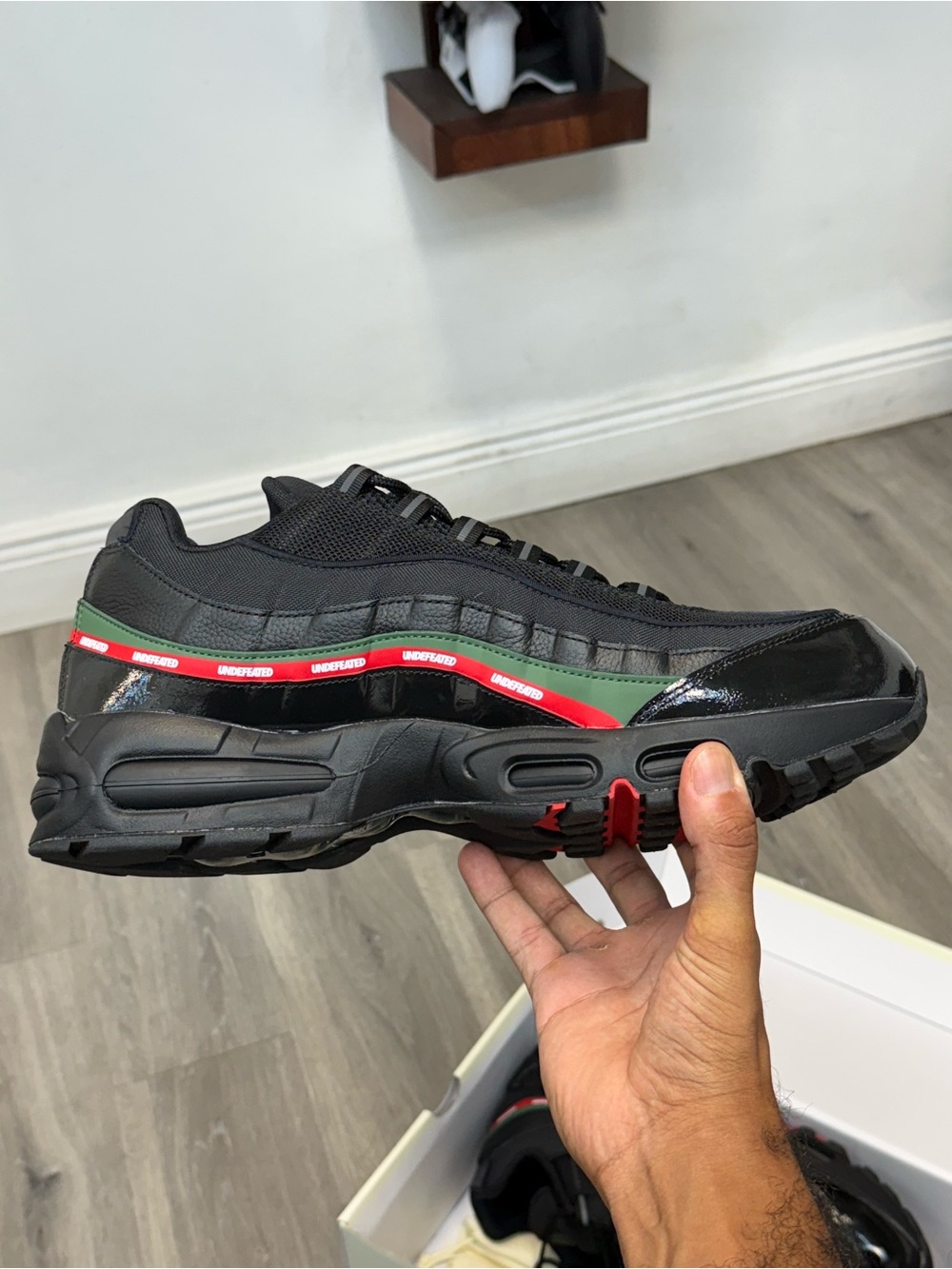 Nike x Undefeated air max 95 Sneakers with Red & Green Stripe image 3